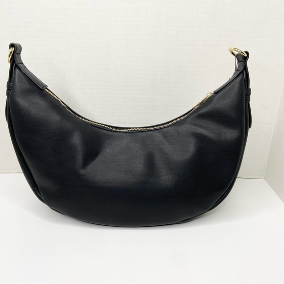 Jules Kae Zola Black Vegan Leather Crossbody Bag Braided Strap Hobo Shoulder NWT - Picture 2 of 12